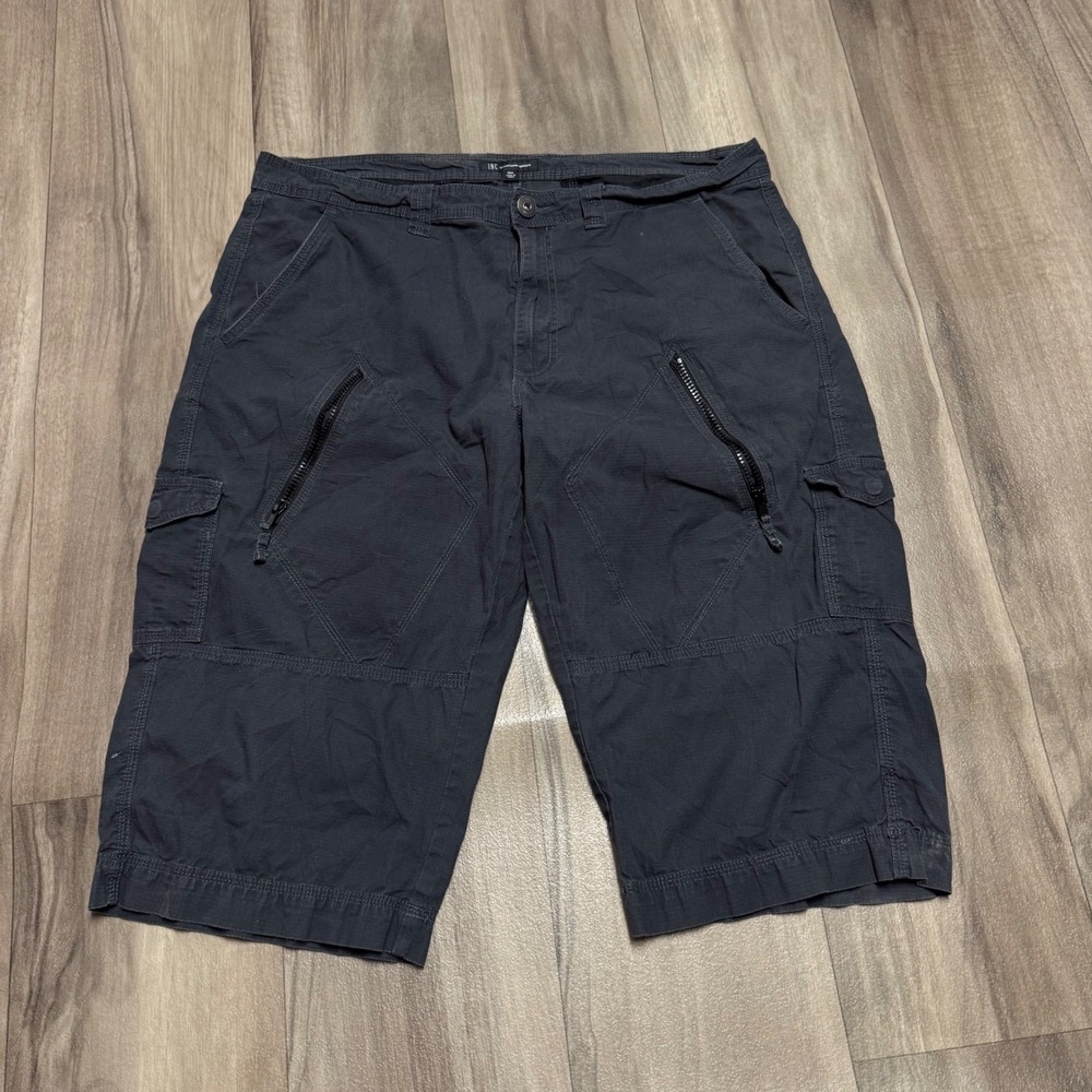 INC International Concepts Mens Charcoal Gray Ripstop Cargo Shorts 38W Utility
